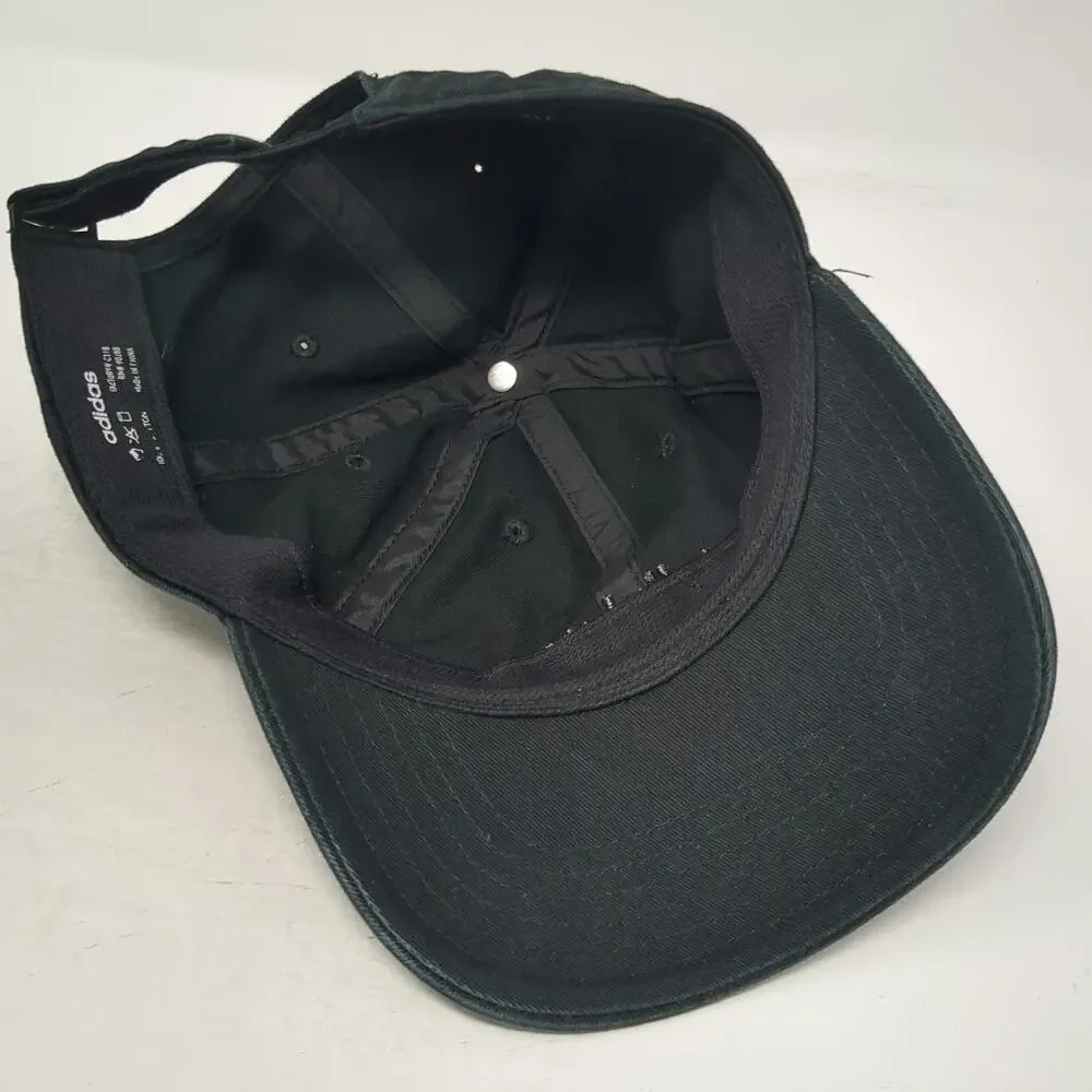 adidas Baseball Cap Black One Size Strapback Tonal Embroidery Curved Brim Hat